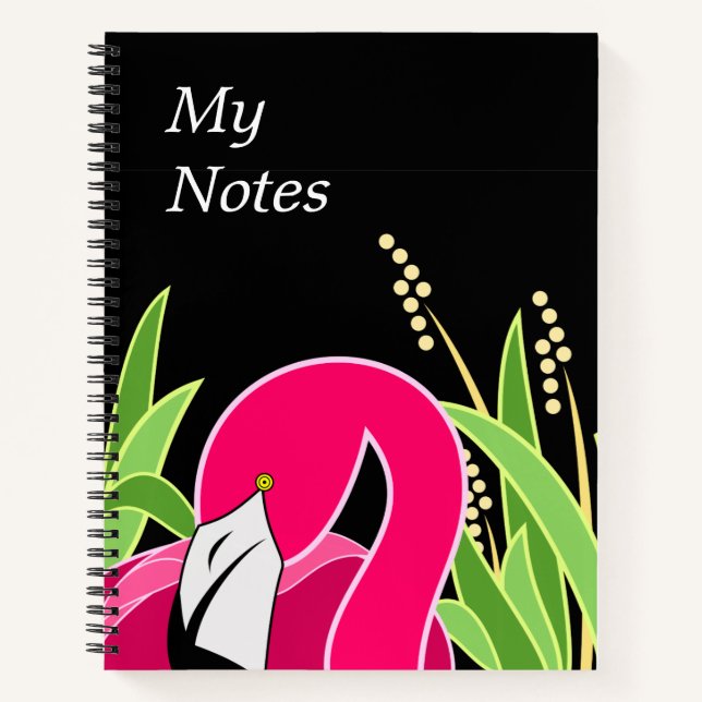 Abstrakt rosa Flamingo Notizbuch (Vorderseite)