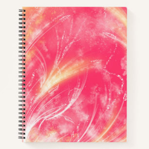 Abstrakt rosa gelbe Lüstern und Glühwürmchen Notizbuch
