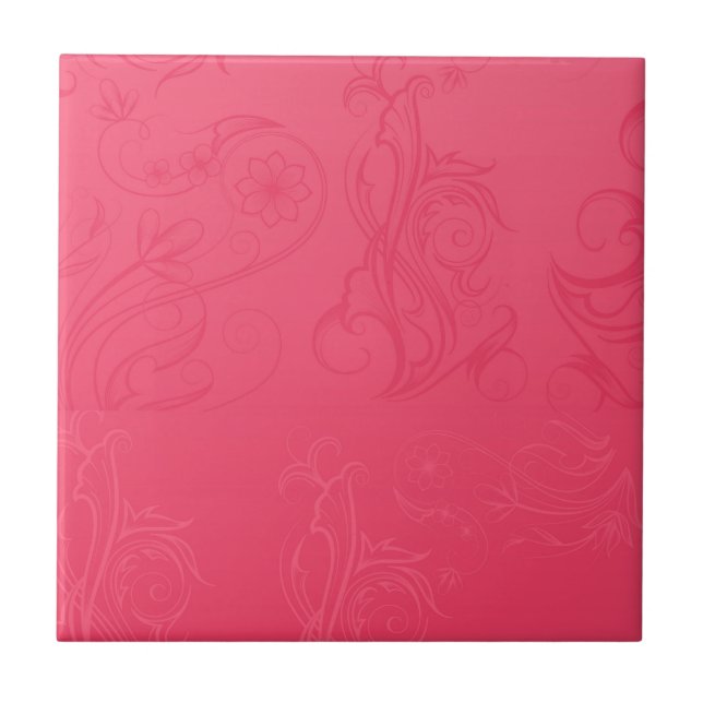 Abstrakt rosa Keramik Tile Fliese (Vorderseite)
