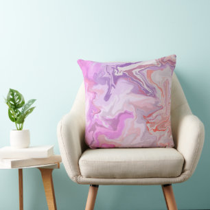 Abstrakt rosa Kissen aus Marmor - Moderne Flüssigk