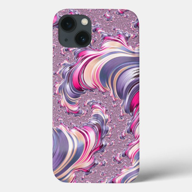 Abstrakt rosa Lila Fraktal Case-Mate iPhone Hülle (Rückseite)