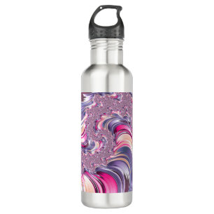 Abstrakt rosa Lila Fraktal Edelstahlflasche