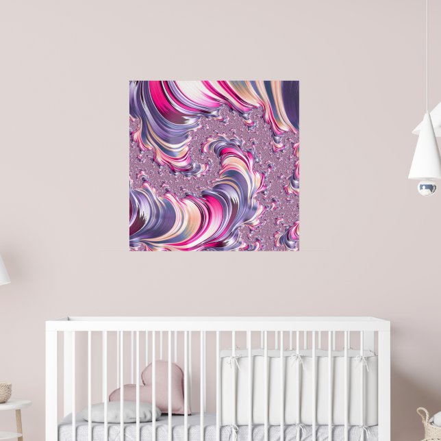 Abstrakt rosa Lila Fraktal Poster (Kinderzimmer 2)