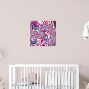 Abstrakt rosa Lila Fraktal Poster