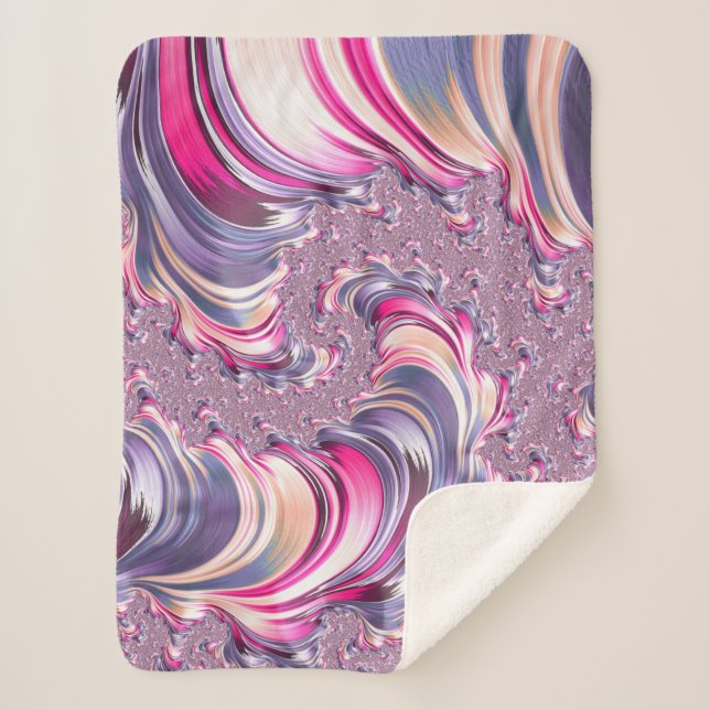 Abstrakt rosa Lila Fraktal Sherpadecke (Vorderseite)
