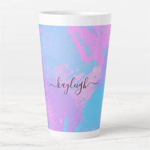Abstrakt Rosa Lila Türkis Milchtasse