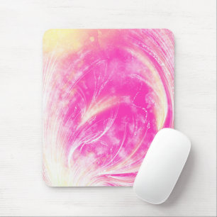 Abstrakt rosa Lüstern und Glühwürmchen Mousepad
