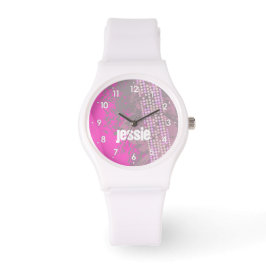 Abstrakt rosa Mädchensportuhr Armbanduhr