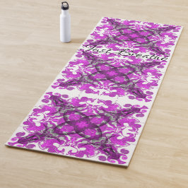 Abstrakt-rosa Mandala, psychedelischer Schmetterli Yogamatte