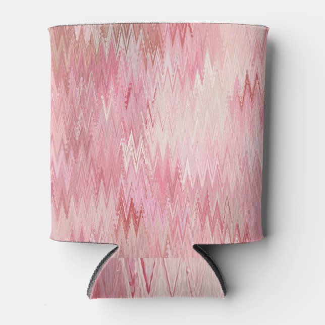 Abstrakt-rosa-Mosaikbild Dosenkühler (Vorderseite)