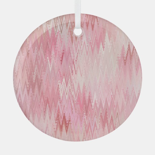 Abstrakt-rosa-Mosaikbild Ornament Aus Glas (Vorderseite)