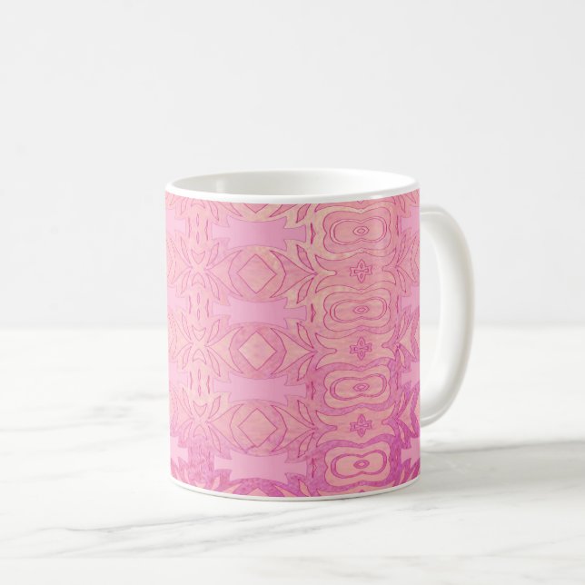 abstrakt rosa Muster Kaffeetasse (VorderseiteRechts)