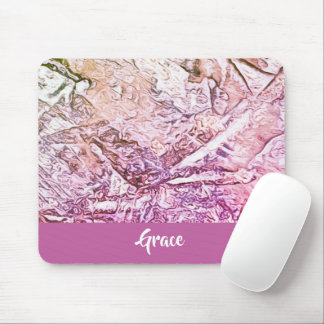 Abstrakt rosa Muster Monogramm Mousepad