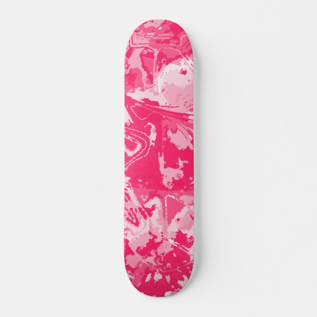 Abstrakt rosa Musterskateboard Skateboard (Vorne)