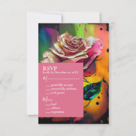 Abstrakt rosa Roses UAWG Response Card RSVP Karte