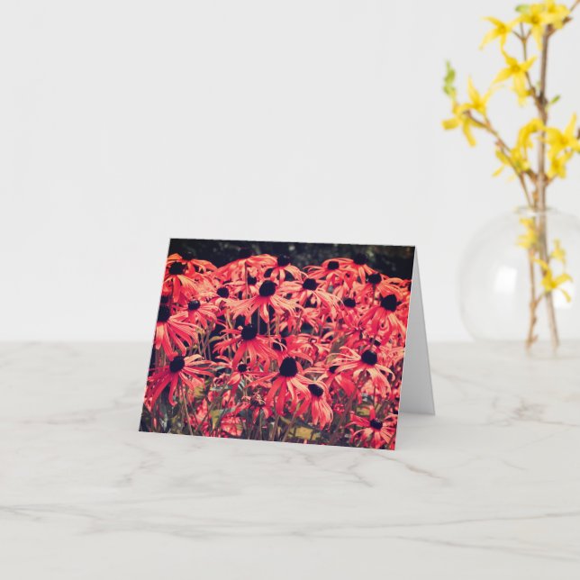 Abstrakt rosa Schwarz Mit Augen Suspensionskarte Karte (Gelbe Blume)