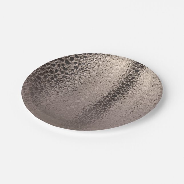Abstrakt Rosa Schwarze Rose Gold Modernes Glam Swe Pappteller (Schrägansicht)