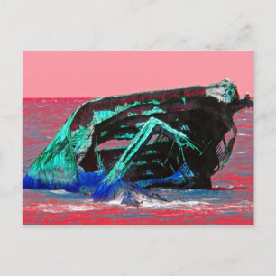 Abstrakt rosa Shipwrack Postkarte