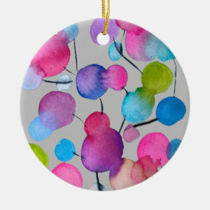 Abstrakt rosa Sommerbaumkunst Keramik Ornament