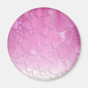 abstrakt rosa und weiße Herzen Magnet