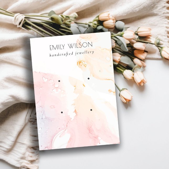 Abstrakt rosa Wasserfarbe 2 Ohrenanzeige Visitenkarte (Von Creator hochgeladen)