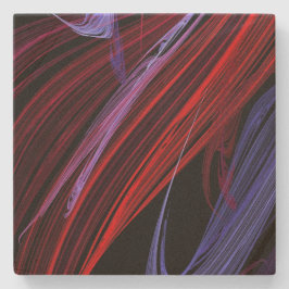 Abstrakt rot in Blue Square Untersetzer