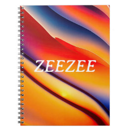 Abstrakt Rot, Orange und Blue Wavy Notizblock