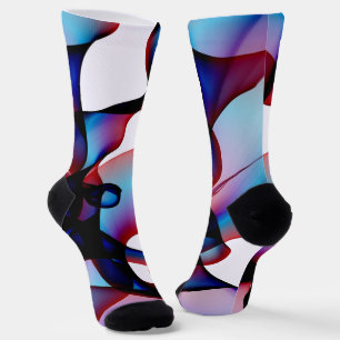 Abstrakt rot und blau 2 socken