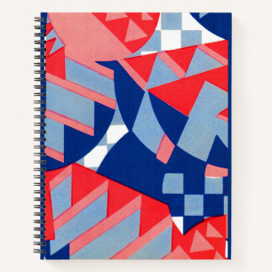 abstrakt, rot und blau, Druck Nr. 1 Notizbuch