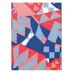 abstrakt, rot und blau, Druck Nr. 1 Tischdecke