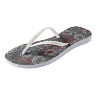 Abstrakt rot und grau geometrisch flip flops