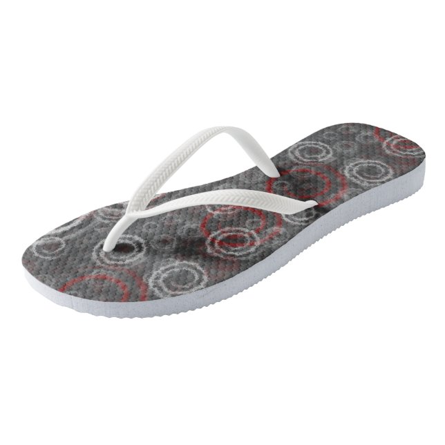 Abstrakt rot und grau geometrisch flip flops (Schrägansicht)