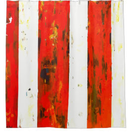 Abstrakt rot und weiß gestopft duschvorhang