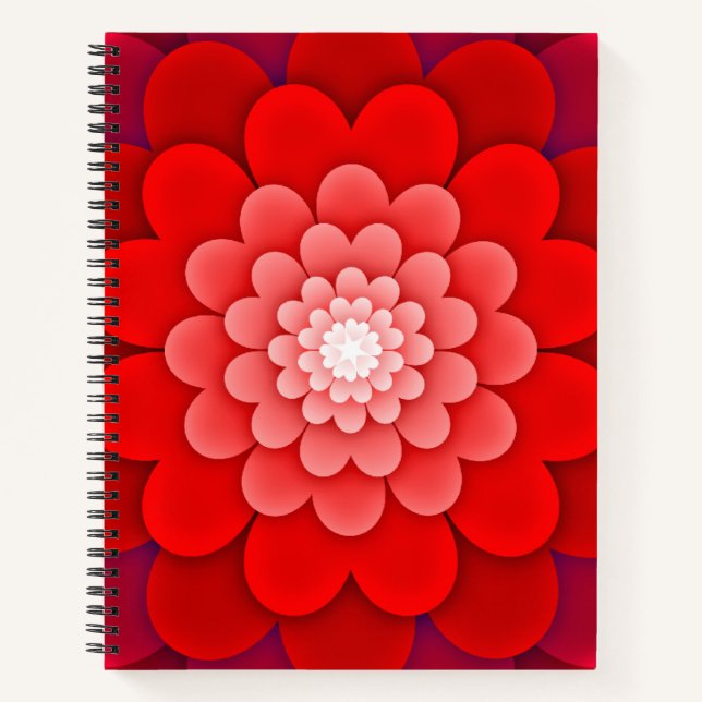 Abstrakt-Rote Blume-58566 Notizbuch (Vorderseite)