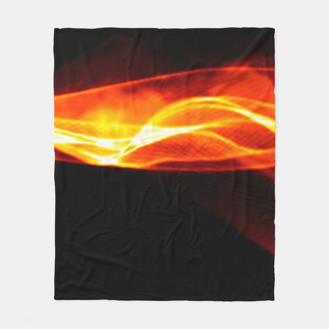 Abstrakt roter Rauch Feuer über schwarzem Hintergr Fleecedecke (Vorderseite)