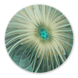 Abstrakt Sage Green Fantasy Blume Fraktal Kunst Keramikknauf