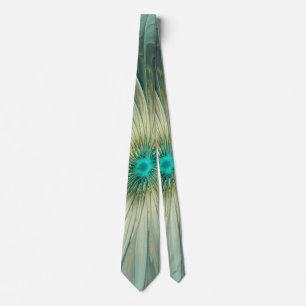 Abstrakt Sage Green Fantasy Blume Fraktal Kunst Krawatte