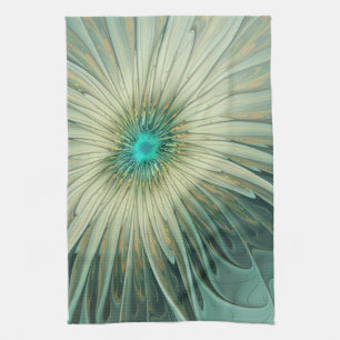 Abstrakt Sage Green Fantasy Blume Fraktal Kunst Küchentuch