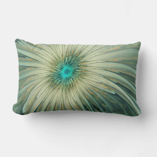 Abstrakt Sage Green Fantasy Blume Fraktal Kunst Lendenkissen