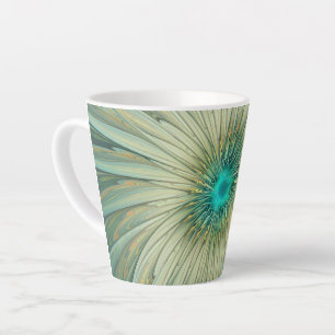Abstrakt Sage Green Fantasy Blume Fraktal Kunst Milchtasse