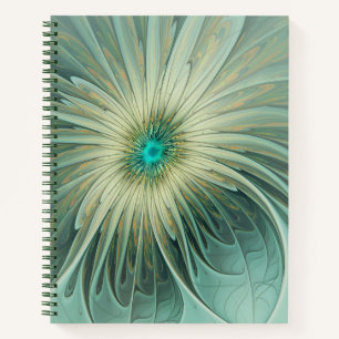 Abstrakt Sage Green Fantasy Blume Fraktal Kunst Notizbuch