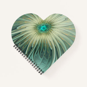 Abstrakt Sage Green Fantasy Blume Fraktal Kunst Notizbuch