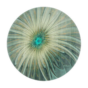 Abstrakt Sage Green Fantasy Blume Fraktal Kunst Schneidebrett