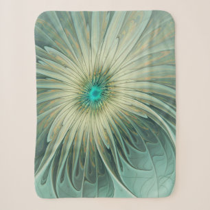 Abstrakt Sage Green Fantasy Blume Fraktal Kunst Sherpadecke