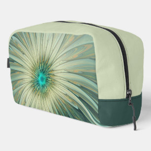 Abstrakt Sage Green Fantasy Blume Fraktal Kunst Waschbeutel
