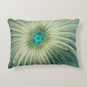 Abstrakt Sage Green Fantasy Blume Fraktal Kunst Zierkissen