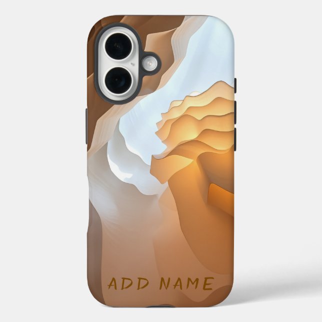 Abstrakt Sandstone Waveforms iPhone 16 Hülle (Rückseite)