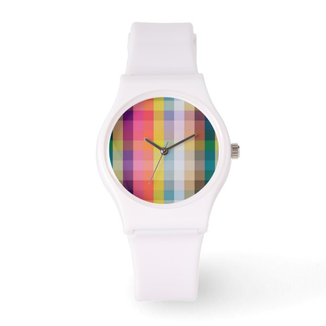 Abstrakt schottisch Kariert Armbanduhr (Vorderseite)