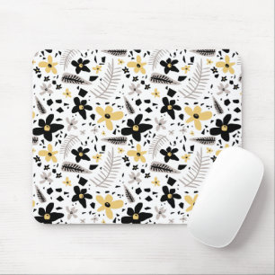 Abstrakt Schwarz-Gelb-Grau Nahtloses Muster Mousepad