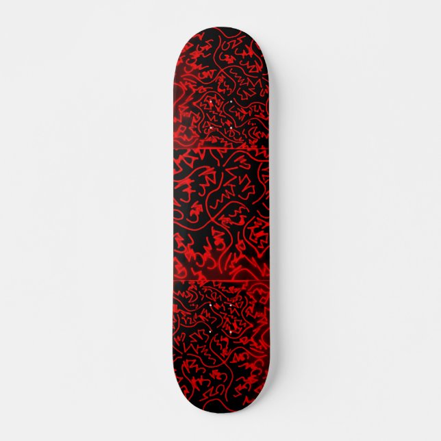 Abstrakt Schwarz/Rot Design #3 Skateboard (Vorne)